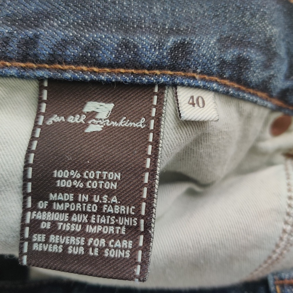 7 For All Mankind Bootcut Jeans Mens Size 40 Dark Wash Denim Cotton Pocket Flaps - Picture 9 of 14
